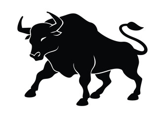 silhouette of bull vector logo, logo design