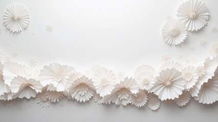 Fototapeta premium Delicate Paper Frills on a Clean White Background