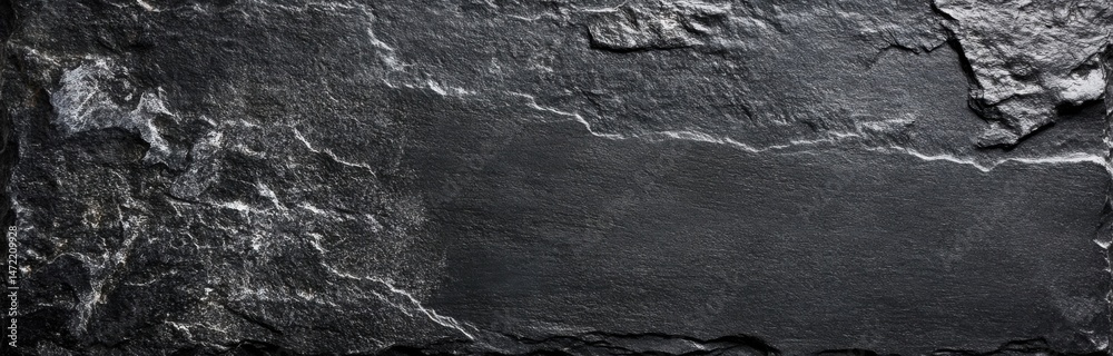 Aufkleber Dark gray slate stone texture with rough, uneven surface and visible grain, ideal for backgrounds or design elements. : Generative AI