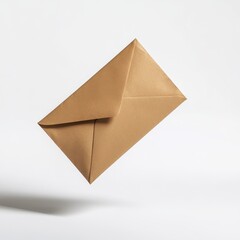 Beige envelope in mid-air