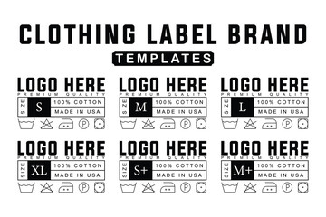 Customizable T-Shirts Size Tag Label Template Elements