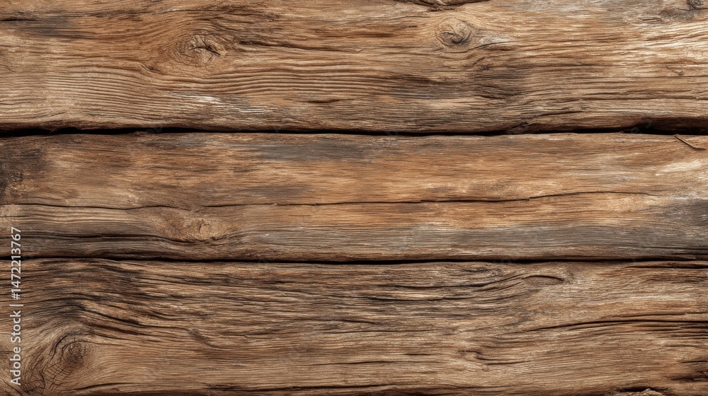 Poster rustic brown wooden planks texture, showing aged wood grain and natural weathering patterns, ideal f