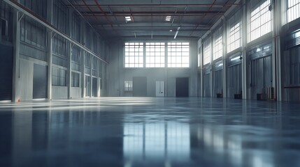 Obraz premium Empty industrial building interior
