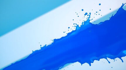 Obraz premium Vibrant blue paint splash on white background. Dynamic fluid motion. Abstract art.