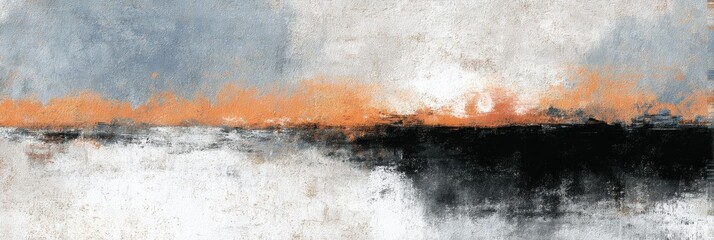 Abstract landscape painting with earthy tones.