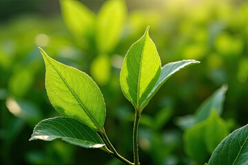 Fototapeta premium Macro Focused Tea Leaf Fragment