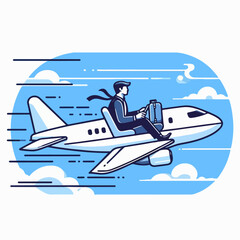 illustration of a person on a plane 