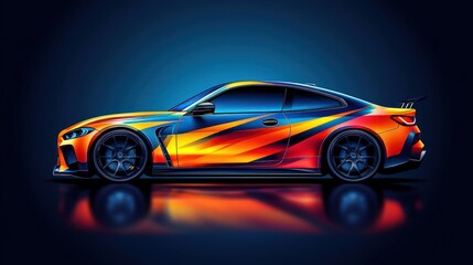 Obraz premium Fast, colorful sports car (1)