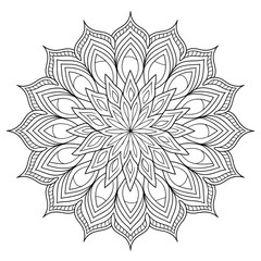 abstract floral ornament coloring page 