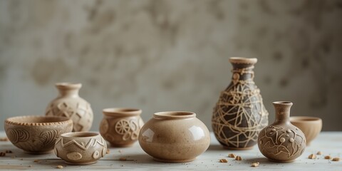 Earthenware Vessels,  Elegant Decorative Display