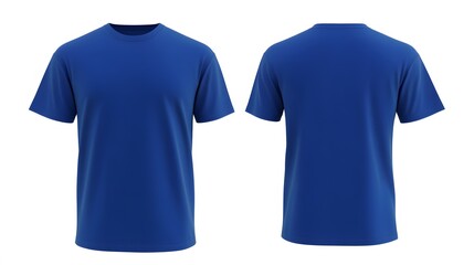 Royal Blue T-Shirt Mockup Front and Back View