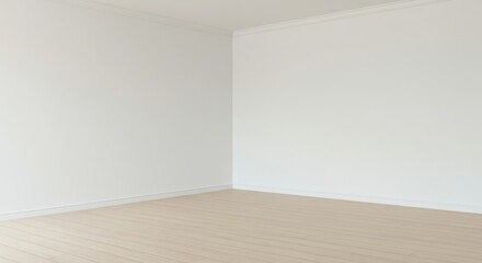 Empty room interior with light wood floor