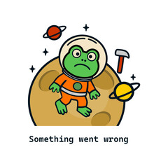 sad frog astonaot astonot illustration character