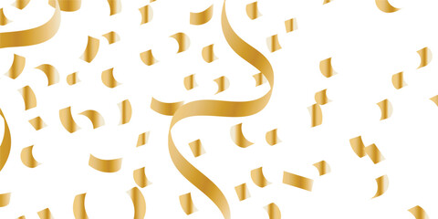 Falling shiny golden confetti isolated on transparent background. Bright festive tinsel of gold color.  Elegant Golden Confetti Rain Effect with Bright Sparkles on a Clear Background"