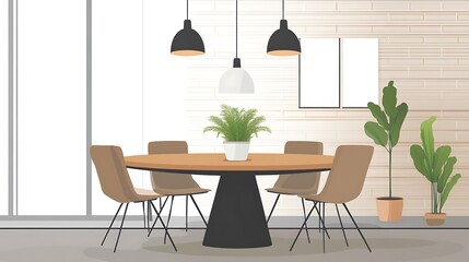 Modern dining room interior design. (4)
