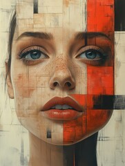 A woman's painted face, a canvas of graffiti art, evokes a haunting Halloween mask expression