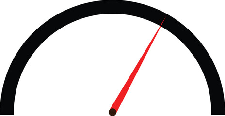 Speedometer icon. Silhouette, vector illustration.