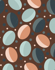Retro Oval Pattern in Earthy Tones