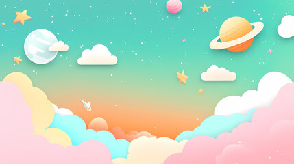 Colorful Papercut Space Background