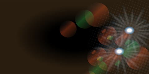Lens flare and light overlay on black background. orange color. Lens Flare, Sun Flare on black background. Optical Flare effect illustration. lens effects for overlay designs or screen blending mode
