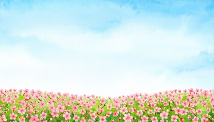 Captivating floral field blooming in nature bright sky background digital artwork peaceful environment aesthetic viewpoint