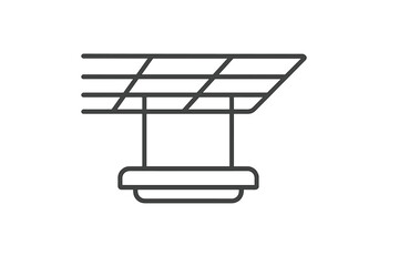 Solar panel icon representing renewable energy generation for sustainable living and modern technology use