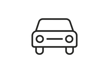 Minimalist vector icon of a car representing transportation and mobility for digital applications or graphic design projects