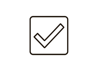 Simple vector icon representing a checkmark in a square outline for various design purposes