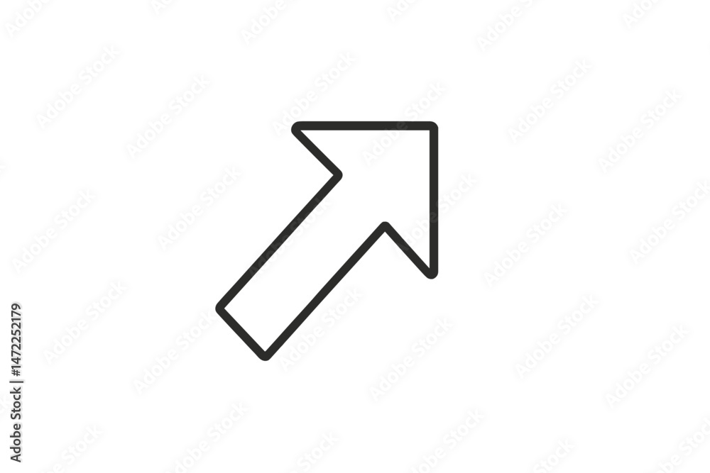 Poster vector icon of a simple upward arrow design used for navigation or growth representation in various 
