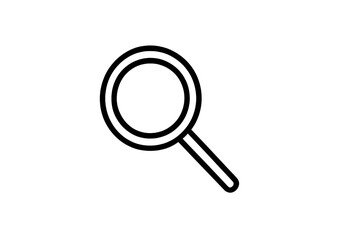 Vector icon representing a magnifying glass highlighting search and discovery activities in various contexts