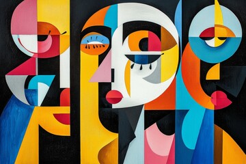 Naklejka premium Artistic Representation in Cubism Style