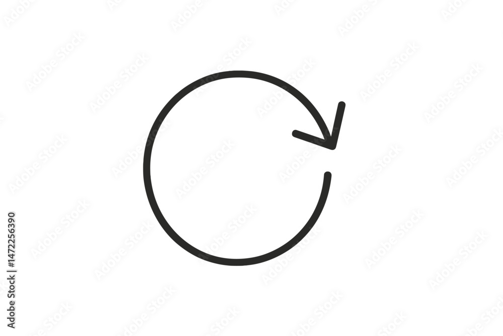 Poster vector icon representing a circular refresh symbol used in various digital applications and interfac