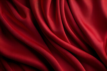 Obraz premium Elegant Red Fabric Texture with Soft Drapes and Smooth Surface