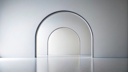 Fototapeta premium Modern Minimalist Interior Design with Nested Arched Doorways