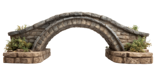 [Transparent Background PNG]Ancient Stone Arch Bridge Model