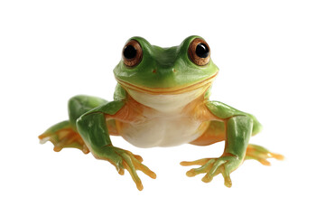 Obraz premium [Transparent Background PNG]Close Up of a Green Tree Frog
