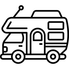 Camper Van  Line Icon