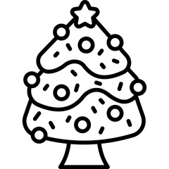 Christmas Tree  Line Icon