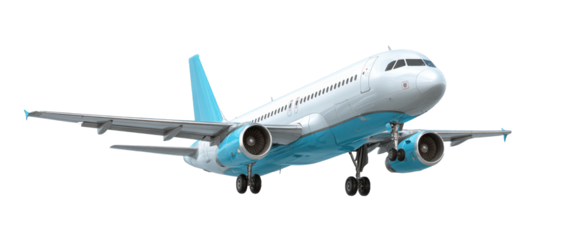 [Transparent Background PNG]Modern Airplane Taking Off Against White Background