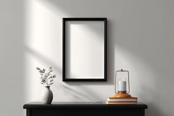 Modern Minimalist Interior Mockup with Empty Frame