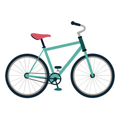 Obraz premium Colorful illustrated bicycle illustration isolated on white background for transportation and cycling concepts