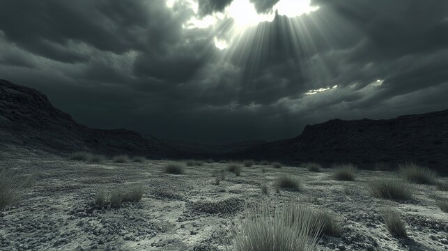 Desert Under Sunbeams