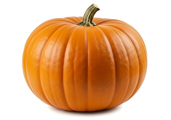 Obraz premium A vibrant orange pumpkin displayed on a white surface