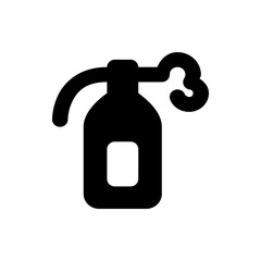 Illustration of a black seltzer bottle with a handle and a small cloud of bubbles coming out top end