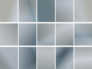 Collection of muted grey gradient squares, subtle and neutral, abstract background set