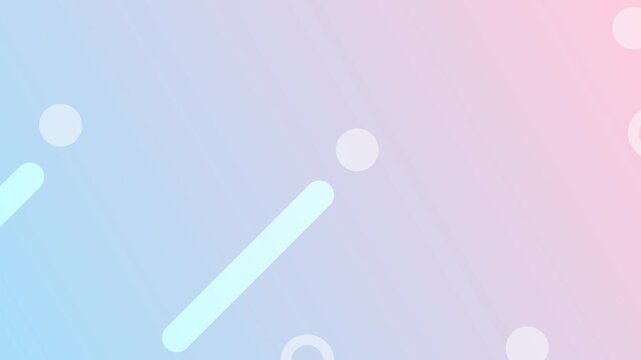 丸と線が流れるグラデーションのループ背景素材,ピンク 水色