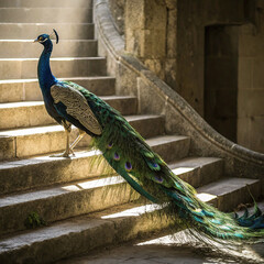 Naklejka premium peacock with feathers