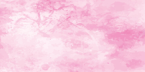 Fototapeta premium Fantasy smooth light pink, white shades and pink watercolor paper textured illustration for grunge design, vintage card, templates. Pastel ink colors wet effect hand drawn canvas aquarelle background