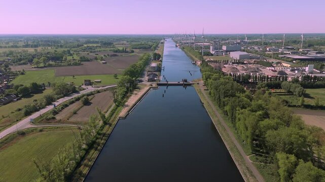 Aerial View of A11 Bridge and Canal near Bruges | 4K Drone Footage by FlyLens