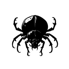 Stylized vector illustration of a beetle, isolated against white backdrop